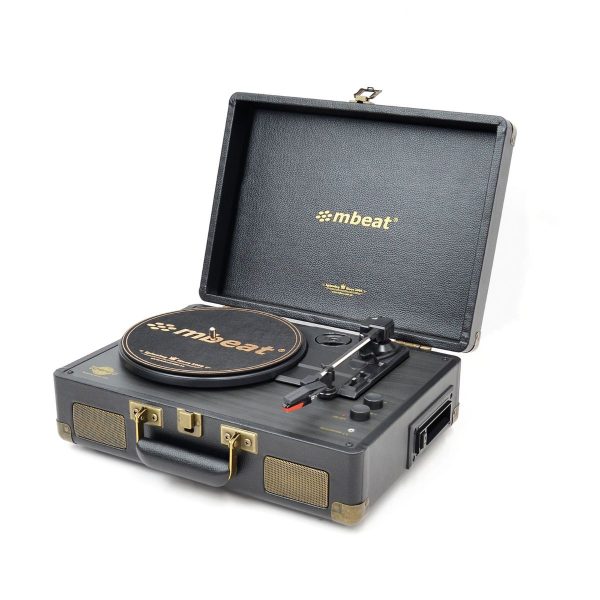 mbeat Uptown Retro Turntable and Cassette Player with Bluetooth Speakers