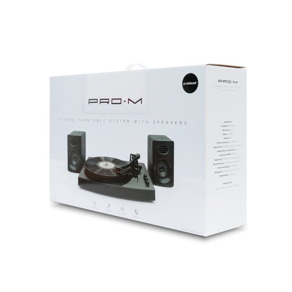 mbeat Pro-M Turntable with Bluetooth Speakers (Black)