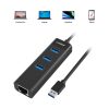 mbeat 3-Port USB 3.0 Hub & Gigabit LAN Ethernet – Black