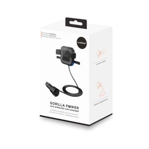 mbeat Gorilla Power 10W Wireless Car Charger With 2.4A USB Charging, Air Vent Clip & Windshield Stand