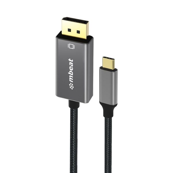 mbeat Tough Link 1.8m 4K USB-C to Display Port Cable – Space Grey