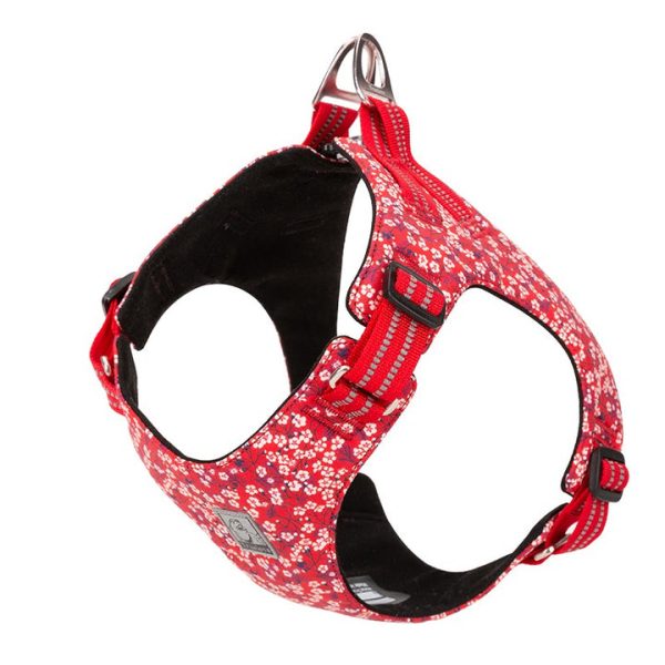 Floral Doggy Harness – S, Red