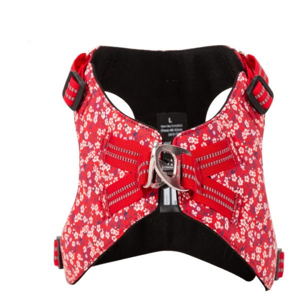 Floral Doggy Harness – S, Red