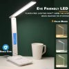 LED Desk Lamp with Fast Wireless Charger Clock Alarm Date Temperature