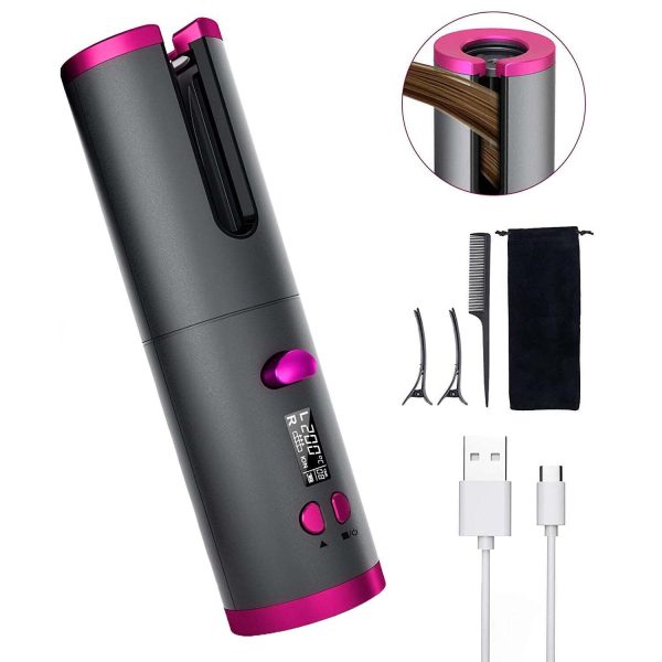 Cordless Ceramic Automatic Hair Curler for Portable Hair Styling