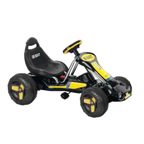 Pedal Powered Go-Kart for Children Ride & Steer/ 4-Wheel Vehicle – Black