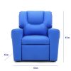 Blue Kids push back recliner chair with cup holder