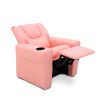 Pink Kids push back recliner chair with cup holder