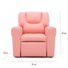 Pink Kids push back recliner chair with cup holder