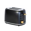 1.7L Kitchen Kettle and 2-Slice Bread Toaster Set in Black with Wood Accents