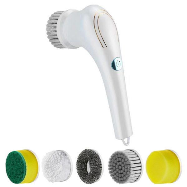 5 In 1 Handheld Electric Cleaning Brush Power Scrubber Cordless USB Rechargeable