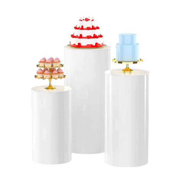 3PCS Display Stand Round Cylinder Pedestal w/ Balloon Set + LED Strip Wedding AU