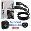 32A/3Phase 22kW 5Meter EV Power Type 2 to Type 2 Charging Cable with Storage Bag