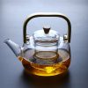 1000ml Glass Teapot Tea Pot Coffee Kettle With Bamboo Handle Japanese Style