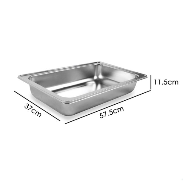 9L Chafing Dish Set Buffet Pan Bain Marie Bow Stainless Steel Food Warmer. – 1 X Food Pan