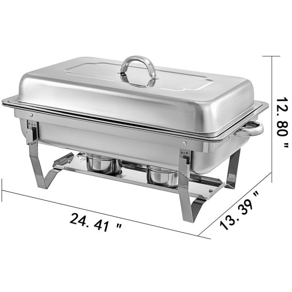 9L Chafing Dish Set Buffet Pan Bain Marie Bow Stainless Steel Food Warmer. – 1 X Food Pan