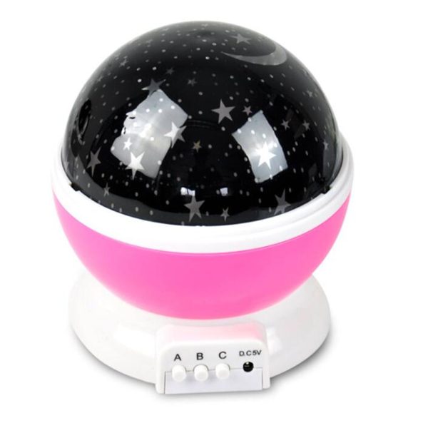 LED Night Star Galaxy Projector Light Rotating Starry Lamp Pink