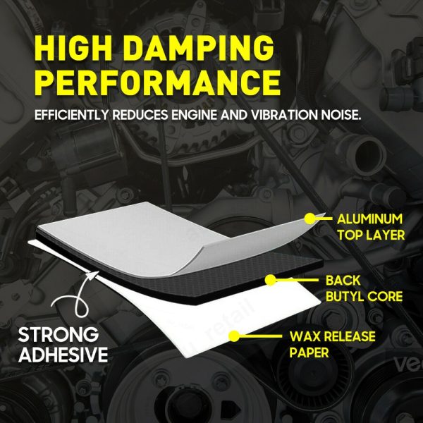 Sheet Car Automotive Sound Deadener Heat Insulation Noise Proofing Foam – 12 Sheet