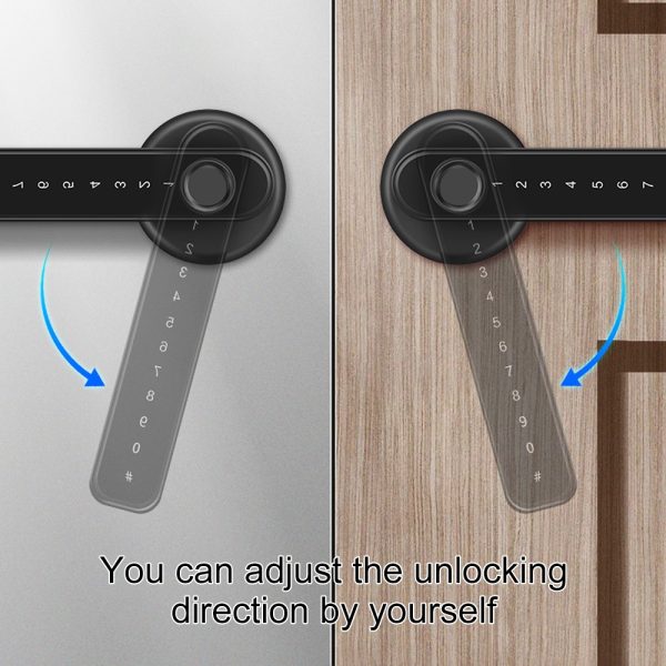 Smart Fingerprint Door Lock Electronic Handle Digital Password Bluetooth Key APP. – Black