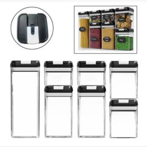 Plastic Food Storage Container Set Easy Lock Lids Kitchen Storage Pantry Organization