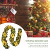 9FT Yellow Christmas Garland with LED Light Xmas Artificial Wreath Stairs Rattan Decor