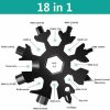 18 in 1 Multi-tool Snowflake Bottle Opener Stainless Keychain Wrench Screwdriver – Black