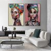 African women 2 Sets Black Frame Canvas Wall Art – 50×70 cm