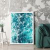 Blue Ocean White Frame Canvas Wall Art – 50×70 cm