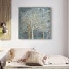 Forest In The Twilight Trees Gold Frame Canvas Wall Art – 50×50 cm