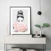 Roses Girl Black Frame Canvas Wall Art – 50×70 cm