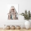 BOHO Girl White Frame Canvas Wall Art – 50×70 cm