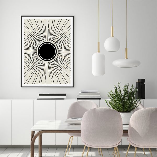 Sun Rise Art Black Frame Canvas Wall Art – 50×70 cm