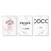 Fashion Perfume 3 Sets White Frame Canvas Wall Art – 40×60 cm