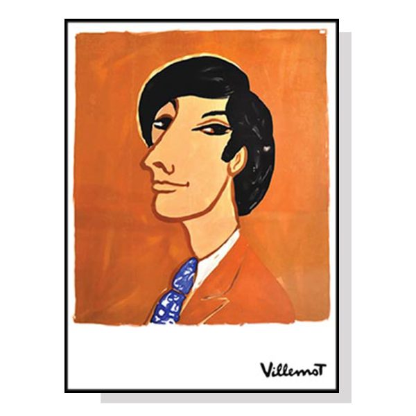 Villemot 1971 Black Frame Canvas Wall Art – 50×70 cm