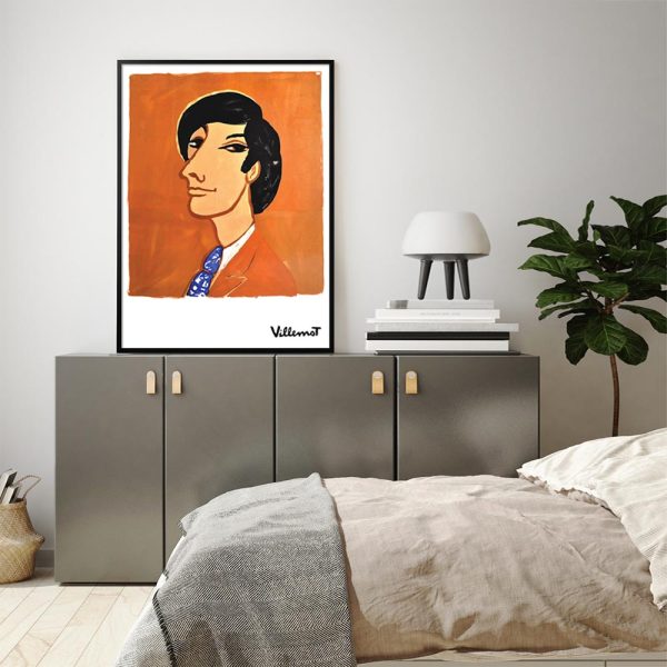 Villemot 1971 Black Frame Canvas Wall Art – 50×70 cm