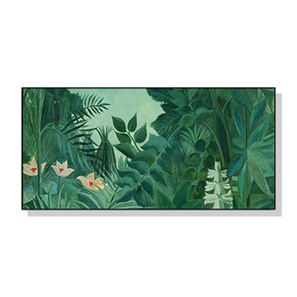 The Equatorial Jungle Green Forest By Henri Rousseau Black Frame Canvas Wall Art – 40×80 cm