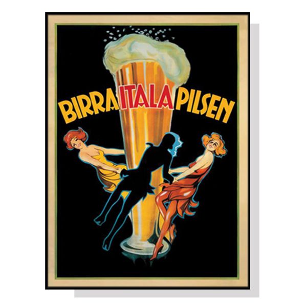 Birra Itala Pilsen Black Frame Canvas Wall Art – 50×70 cm