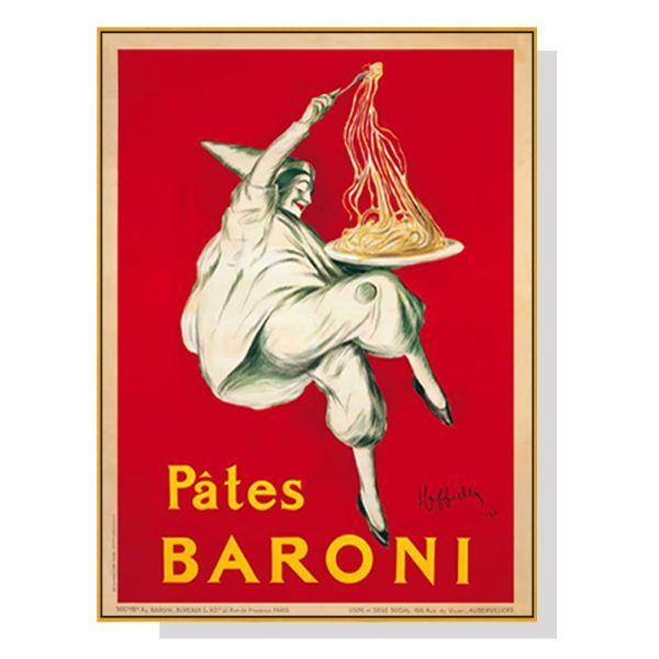 Pates Baroni Pasta Gold Frame Canvas Wall Art – 50×70 cm