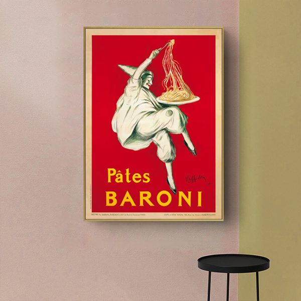 Pates Baroni Pasta Gold Frame Canvas Wall Art – 50×70 cm