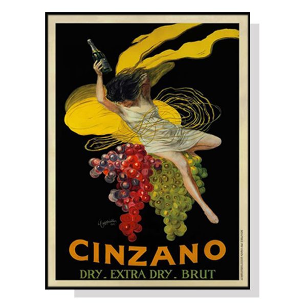 Cinzano Black Frame Canvas Wall Art – 50×70 cm