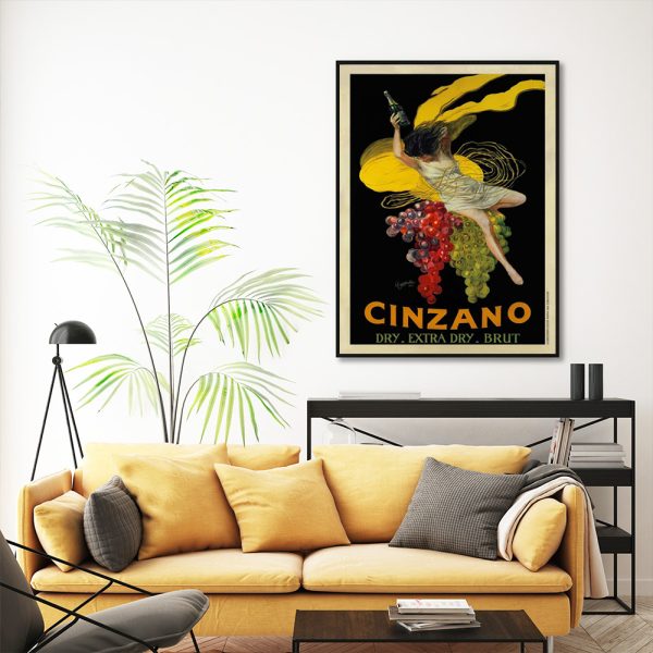 Cinzano Black Frame Canvas Wall Art – 50×70 cm