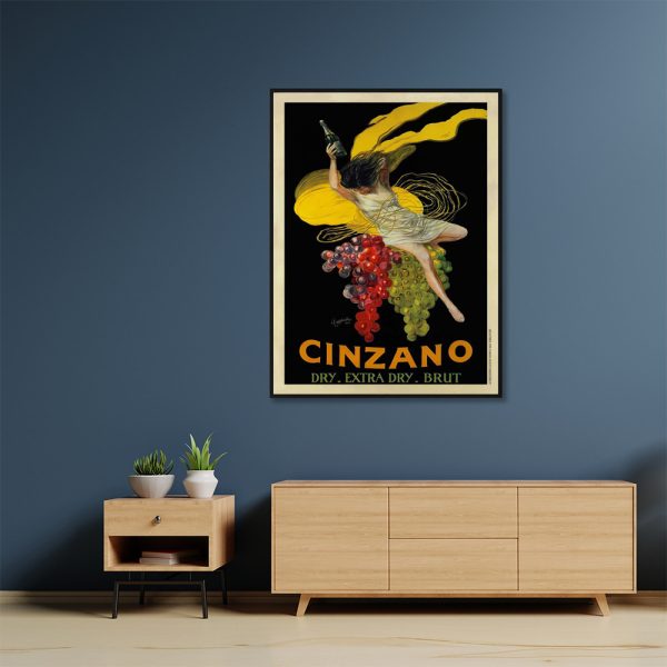 Cinzano Black Frame Canvas Wall Art – 50×70 cm