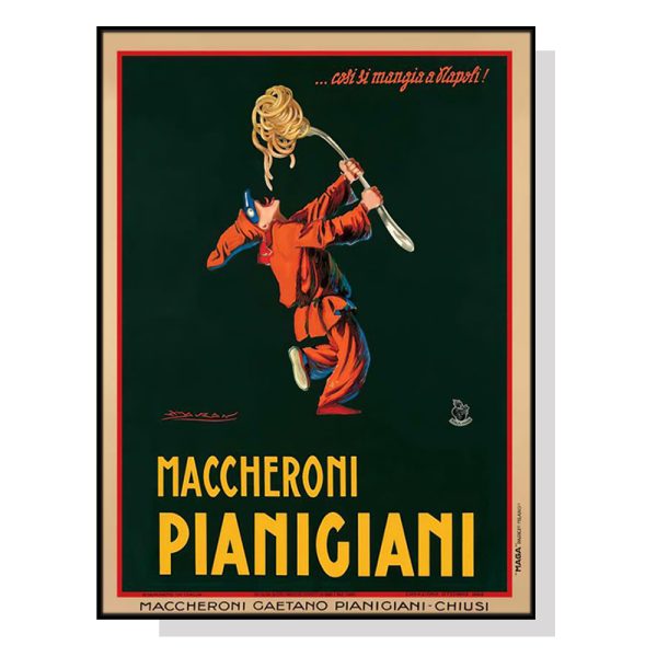 Maccheroni Pianiciani Black Frame Canvas Wall Art – 50×70 cm