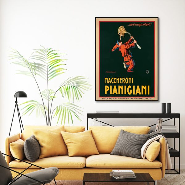 Maccheroni Pianiciani Black Frame Canvas Wall Art – 50×70 cm