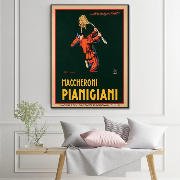 Maccheroni Pianiciani Black Frame Canvas Wall Art – 50×70 cm