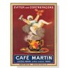 Cafe Martin Gold Frame Canvas Wall Art – 50×70 cm