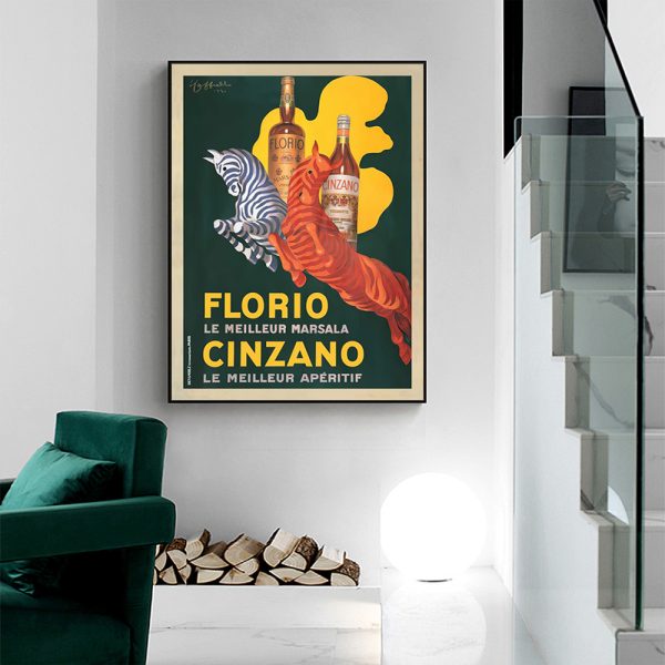 Florio Cinzano Black Frame Canvas Wall Art – 50×70 cm