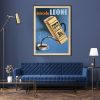 Miscela Leone, 1950 Black Frame Canvas Wall Art – 50×70 cm