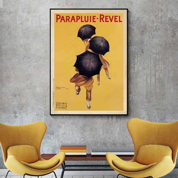 Parapluie Revel Black Frame Canvas Wall Art – 50×70 cm