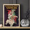 Cioccolato Venchi Vintage Gold Frame Canvas Wall Art – 50×70 cm